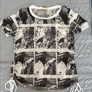 NWT Occasion Black and White Graphic T-Shirt